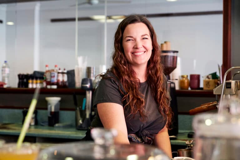 Cafe owner Bianca Fletcher smiling