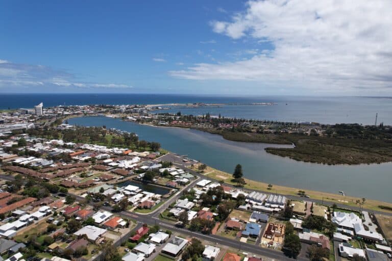 Aerial view of Bunbury